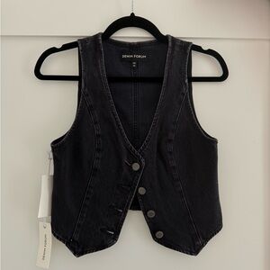 Black denim corset top